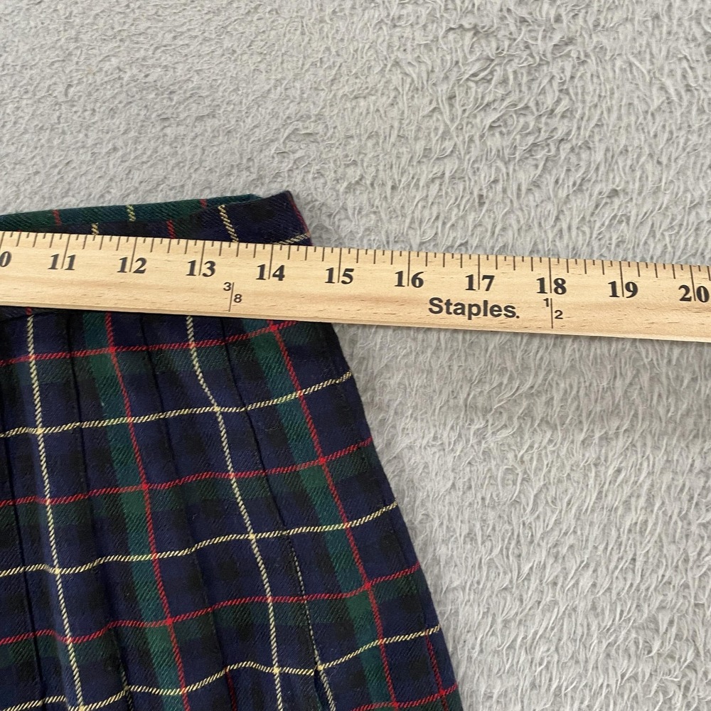 Talbots Vintage Skirt Womens 12 Plaid Wool Pleated Knee Length Made In USA 90s - Picture 5 of 13